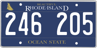 RI license plate 246205