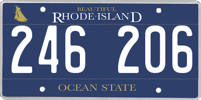 RI license plate 246206