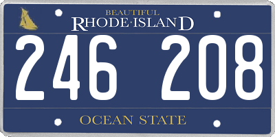 RI license plate 246208