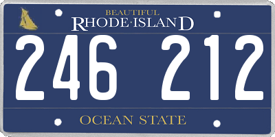 RI license plate 246212
