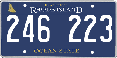 RI license plate 246223