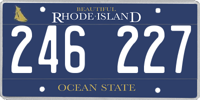 RI license plate 246227