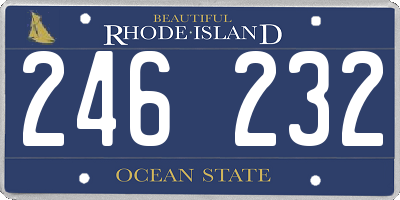 RI license plate 246232