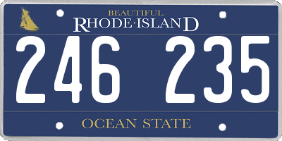 RI license plate 246235