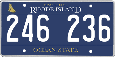 RI license plate 246236