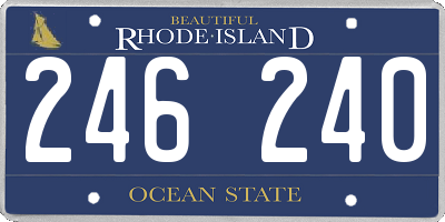 RI license plate 246240