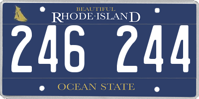 RI license plate 246244