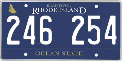 RI license plate 246254