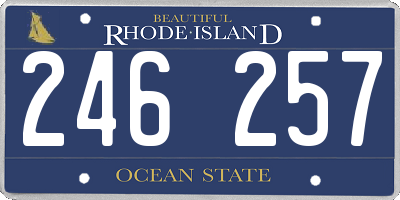 RI license plate 246257