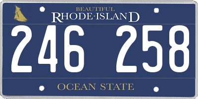RI license plate 246258