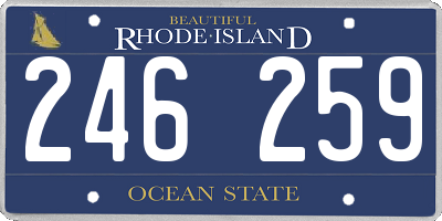 RI license plate 246259