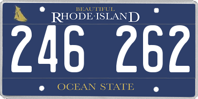 RI license plate 246262