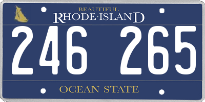 RI license plate 246265