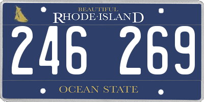 RI license plate 246269