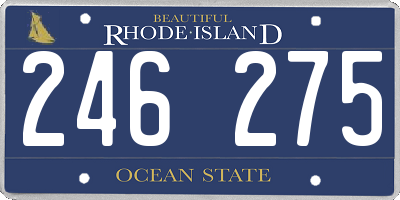 RI license plate 246275