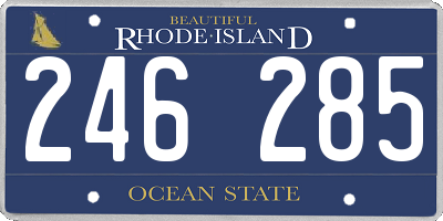RI license plate 246285