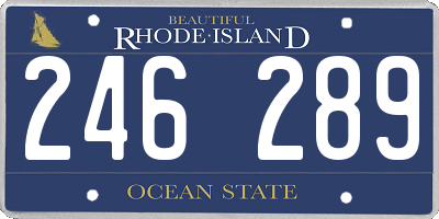 RI license plate 246289