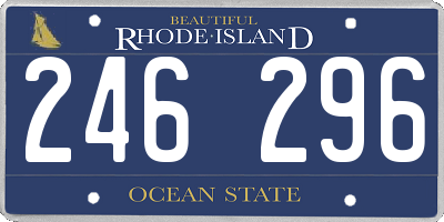 RI license plate 246296