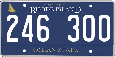 RI license plate 246300