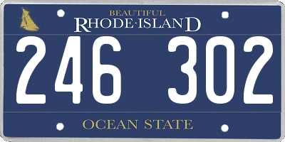 RI license plate 246302