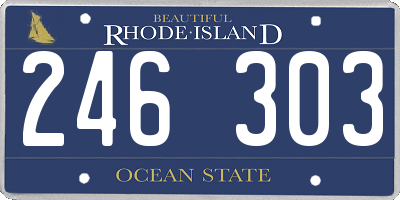 RI license plate 246303