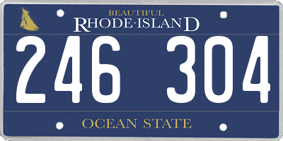 RI license plate 246304