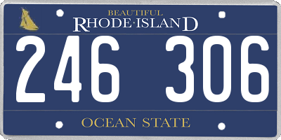 RI license plate 246306