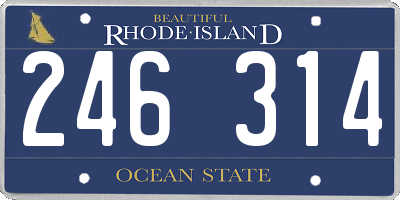 RI license plate 246314