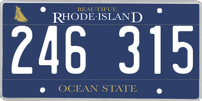 RI license plate 246315