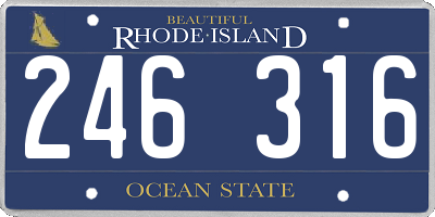 RI license plate 246316