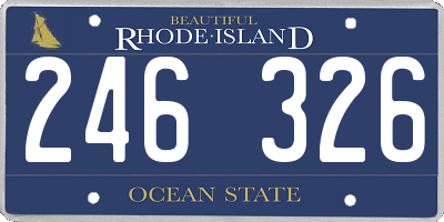 RI license plate 246326