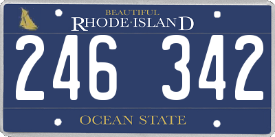 RI license plate 246342