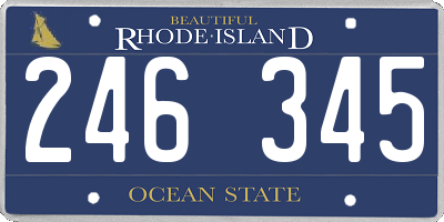 RI license plate 246345