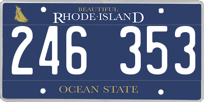 RI license plate 246353