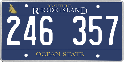 RI license plate 246357