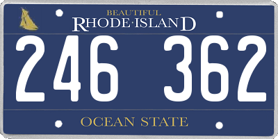 RI license plate 246362