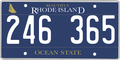 RI license plate 246365