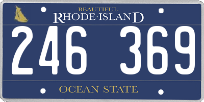 RI license plate 246369