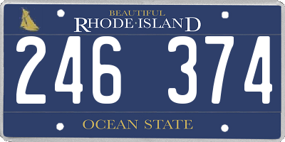 RI license plate 246374
