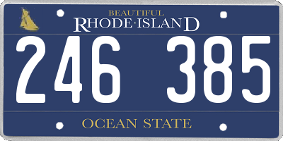 RI license plate 246385