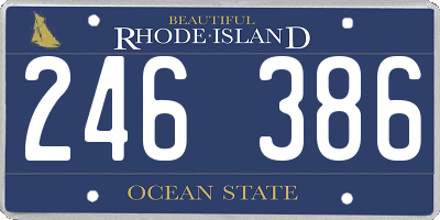 RI license plate 246386