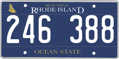 RI license plate 246388