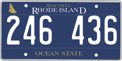 RI license plate 246436