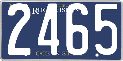 RI license plate 2465