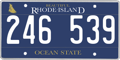 RI license plate 246539