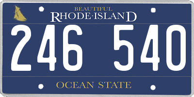 RI license plate 246540
