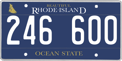 RI license plate 246600