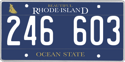 RI license plate 246603