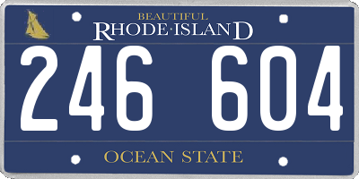RI license plate 246604