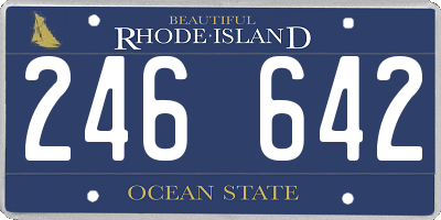 RI license plate 246642